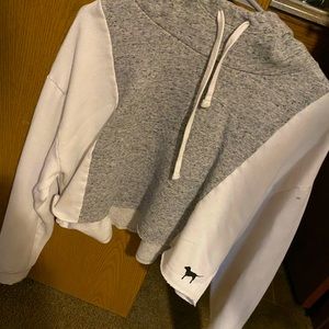 Pink crop top hoodie